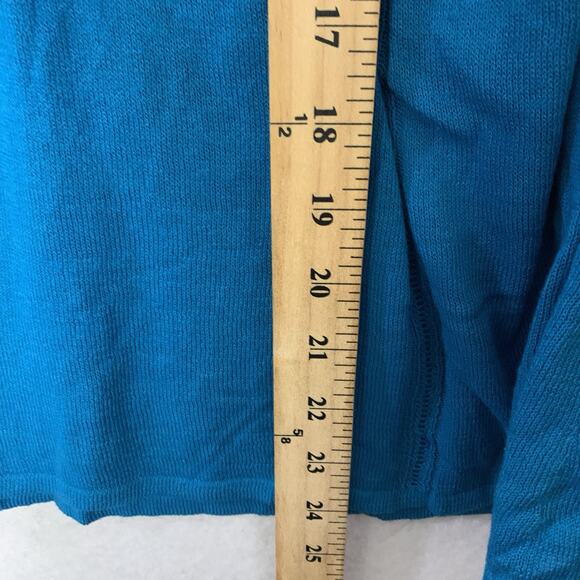 VTG Women Y2K Babydoll Cinch‎ Knit Top Sz M Turquise Coquette Soft Feminine Boho - Picture 8 of 13